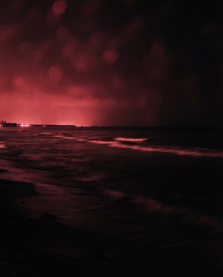 Night sea off Playa del Carmen